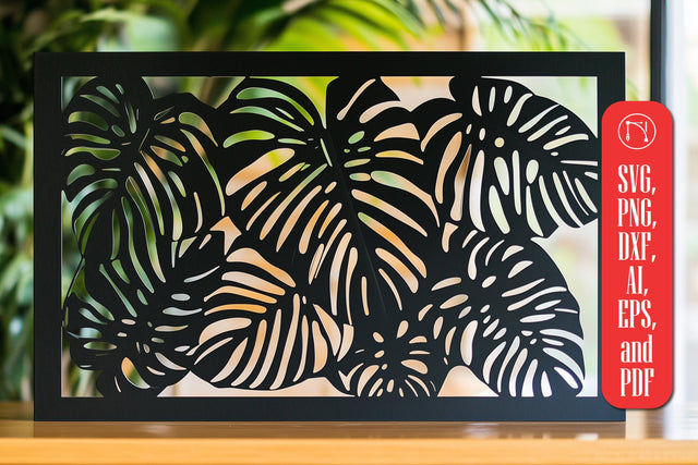 Laser Cut Monstera Wall Art SVG cut file SVG MD JOYNAL ABDIN 