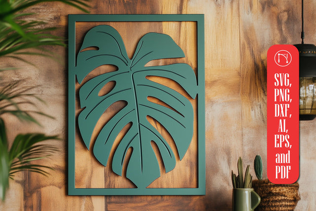 Laser Cut Monstera Wall Art SVG cut file SVG MD JOYNAL ABDIN 