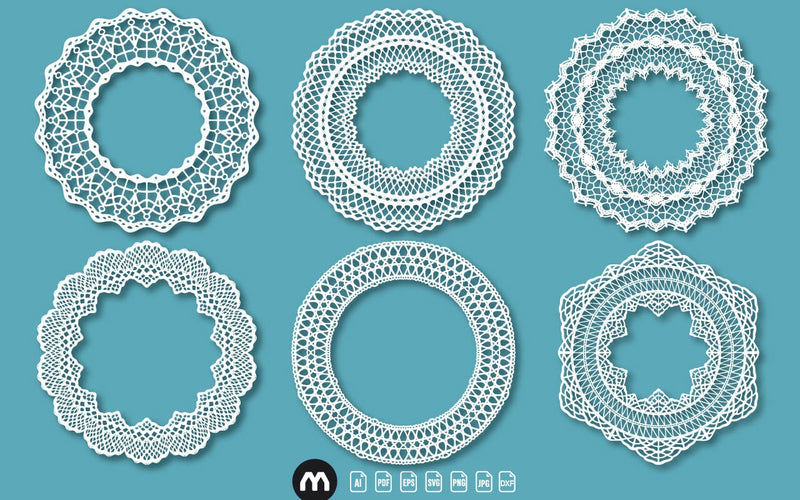 Laser Cut Paper Circle Frame Bundle SVG SVG naemmiah021 