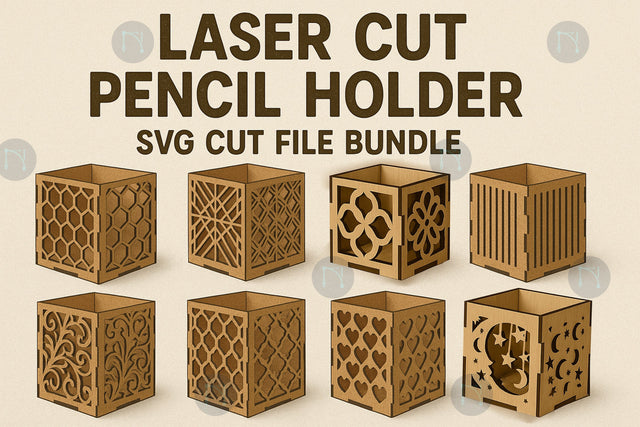 Laser Cut Pencil Holder SVG Bundle SVG MD JOYNAL ABDIN 