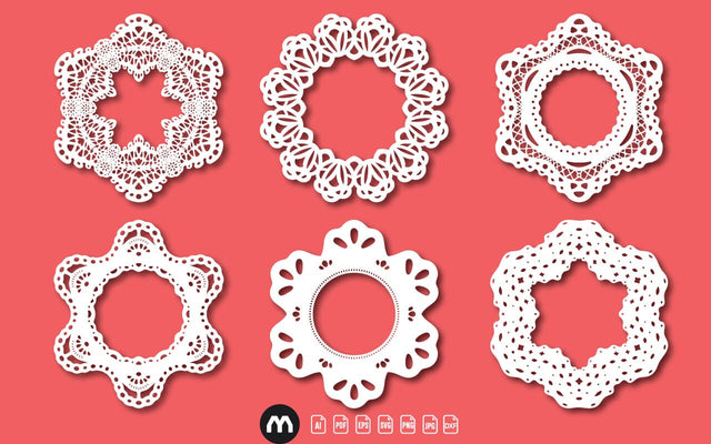 Laser Cut Six Elegant Circular Design Bundle SVG – Intricate Round Frame Collection SVG naemmiah021 