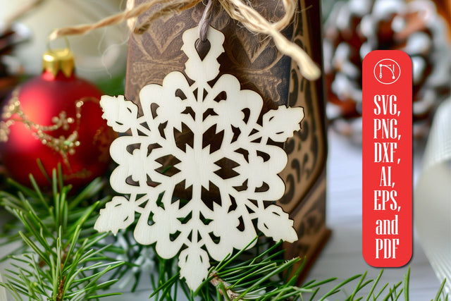 laser-cut Snowflake Gift Tag SVG SVG MD JOYNAL ABDIN 
