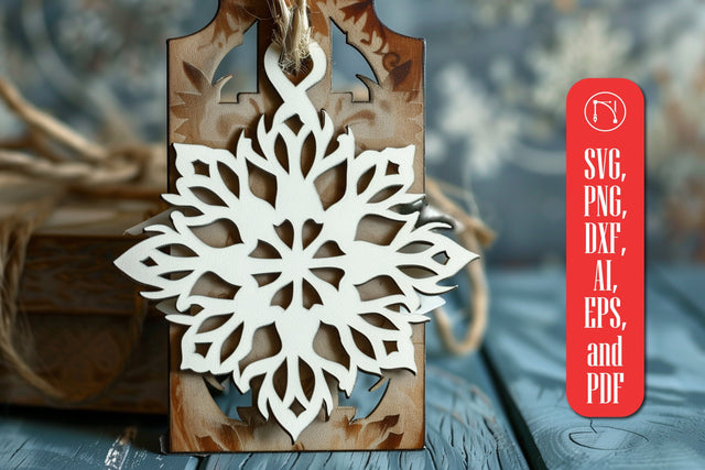laser-cut Snowflake Gift Tag SVG SVG MD JOYNAL ABDIN 