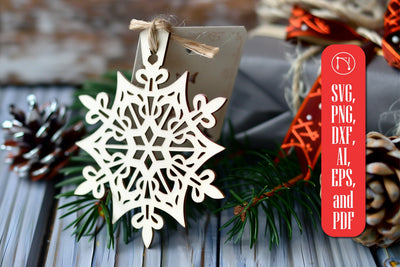 laser-cut Snowflake Gift Tag SVG SVG MD JOYNAL ABDIN 