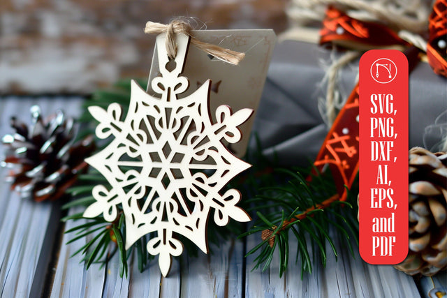 laser-cut Snowflake Gift Tag SVG SVG MD JOYNAL ABDIN 