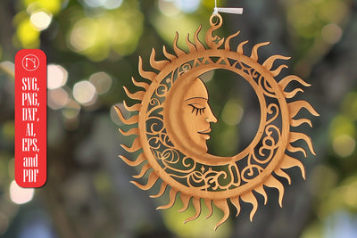 laser cut Sun and Moon SVG cut file SVG MD JOYNAL ABDIN 