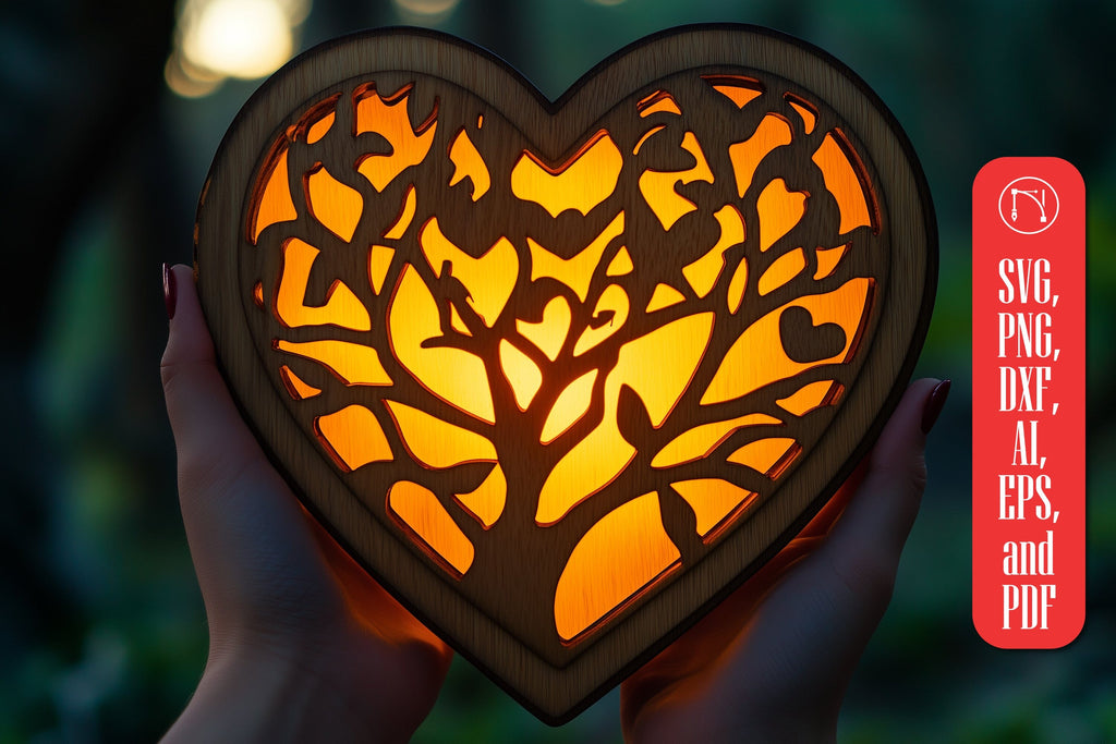 Laser Cut TREE HEARTS Shadow Box SVG - So Fontsy