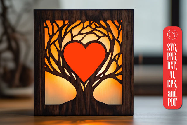 Laser Cut TREE HEARTS Shadow Box SVG SVG MD JOYNAL ABDIN 