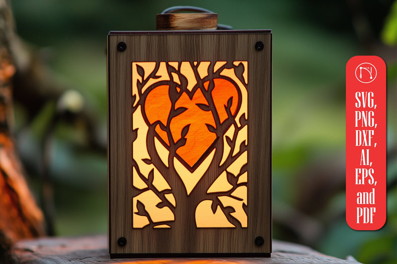 Laser Cut TREE HEARTS Shadow Box SVG - So Fontsy