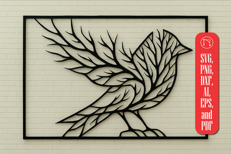 Laser Cut Tree in Bird SVG cut file SVG MD JOYNAL ABDIN 