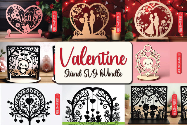 Laser Cut Valentine Stand Decor SVG Bundle SVG MD JOYNAL ABDIN 