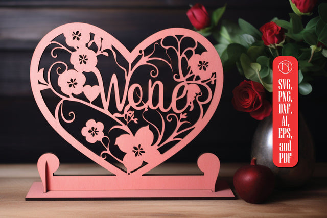Laser Cut Valentine Stand Decor SVG. SVG MD JOYNAL ABDIN 