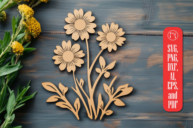 Laser Cut Wildflower SVG Cut File SVG MD JOYNAL ABDIN 