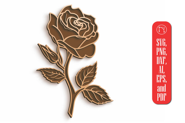 Laser Cut Wood Flower Rose SVG cut file SVG MD JOYNAL ABDIN 