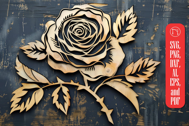 Laser Cut Wood Flower Rose SVG cut file SVG MD JOYNAL ABDIN 