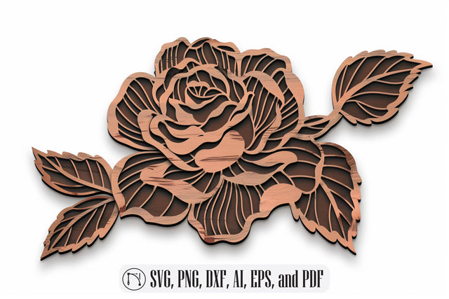 Laser Cut Wood Flower Rose SVG cut file SVG MD JOYNAL ABDIN 