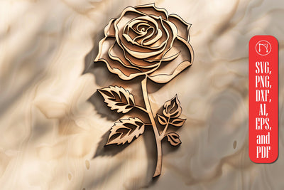 Laser Cut Wood Flower Rose SVG cut file SVG MD JOYNAL ABDIN 
