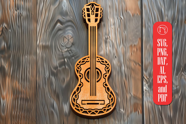 Laser Cut Wood Guitar SVG cut file SVG MD JOYNAL ABDIN 