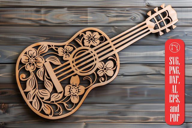 Laser Cut Wood Guitar SVG cut file SVG MD JOYNAL ABDIN 