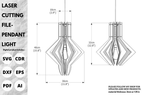laser cutting Pendant light | laser cut file | svg paper cut | cricut | glowforge file SVG tofigh4lang 