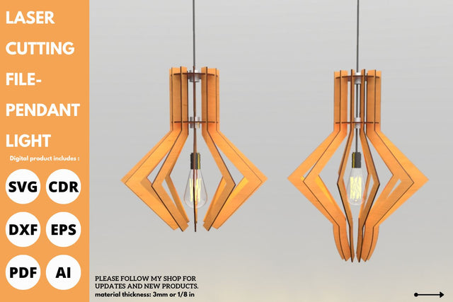 laser cutting Pendant light | laser cut file | svg paper cut | cricut | glowforge file SVG tofigh4lang 