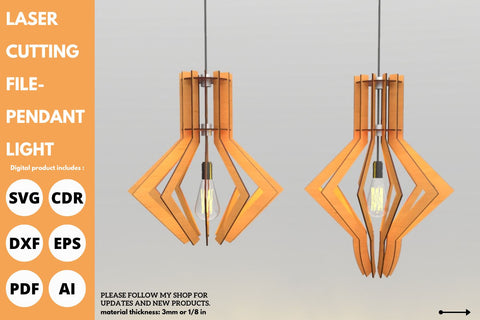 laser cutting Pendant light | laser cut file | svg paper cut | cricut | glowforge file SVG tofigh4lang 