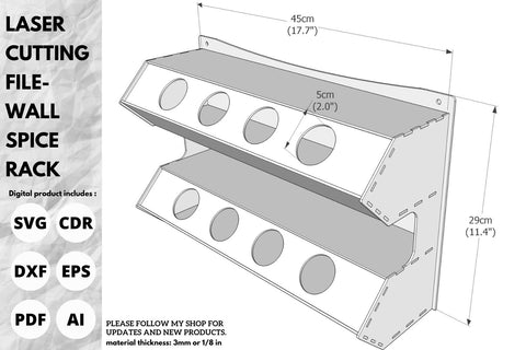 laser cutting Spice Rack | svg paper cut | cricut | glowforge file SVG tofigh4lang 