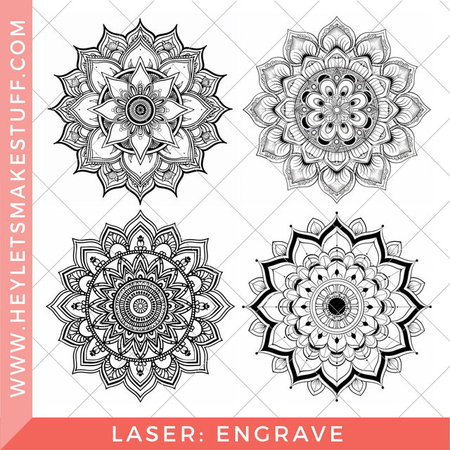 Laser Engrave Mandala Set 1 SVG Hey Let's Make Stuff 