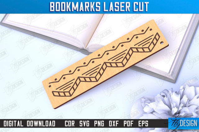 Laser-Engraved Bookmark | Book Lover | Book Marker | Page Holder | CNC File SVG Fly Design 