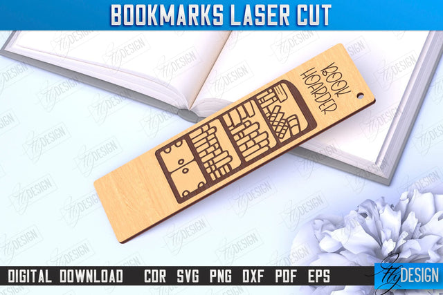 Laser-Engraved Bookmark | Book Lover | Book Marker | Page Holder | CNC File SVG Fly Design 