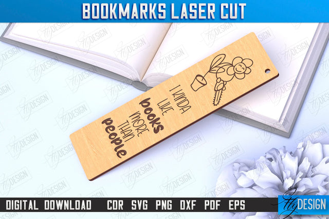 Laser-Engraved Bookmark | Book Lover | Book Marker | Page Holder | CNC File SVG Fly Design 