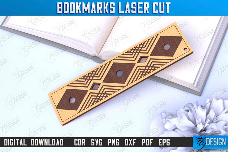 Laser-Engraved Bookmark | Book Lover | Book Marker | Page Holder | CNC File SVG Fly Design 