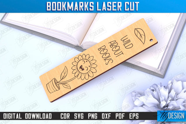 Laser-Engraved Bookmark | Book Lover | Book Marker | Page Holder | CNC File SVG Fly Design 