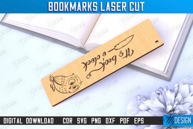 Laser-Engraved Bookmark | Book Lover | Book Marker | Page Holder | CNC File SVG Fly Design 