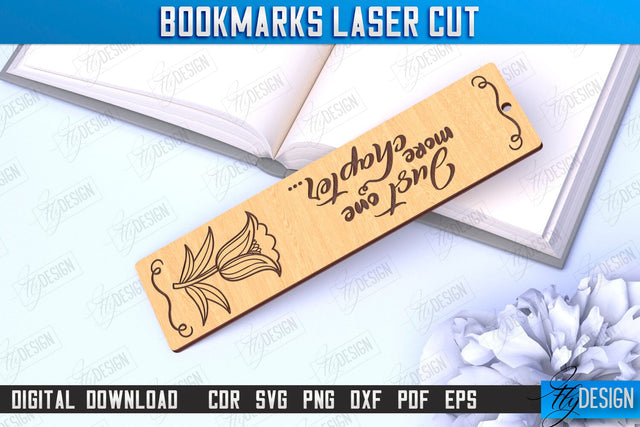 Laser-Engraved Bookmark | Book Lover | Book Marker | Page Holder | CNC File SVG Fly Design 
