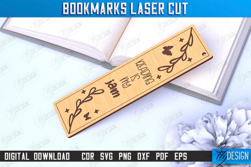 Laser-Engraved Bookmark | Book Lover | Book Marker | Page Holder | CNC File SVG Fly Design 