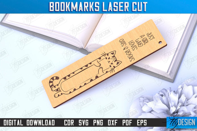 Laser-Engraved Bookmark | Book Lover | Book Marker | Page Holder | CNC File SVG Fly Design 