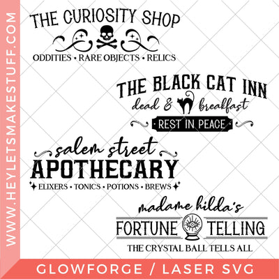 Laser Vintage Halloween Sign Bundle SVG Hey Let's Make Stuff 