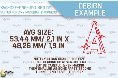 Lasercut Alphabet A Letter Keychain SVG. Wooden Keychain SVG SVG Evgenyia Guschina 