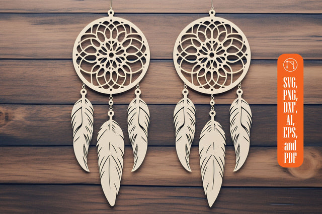 Lasercut Feather Dream Catcher SVG Bundle SVG MD JOYNAL ABDIN 