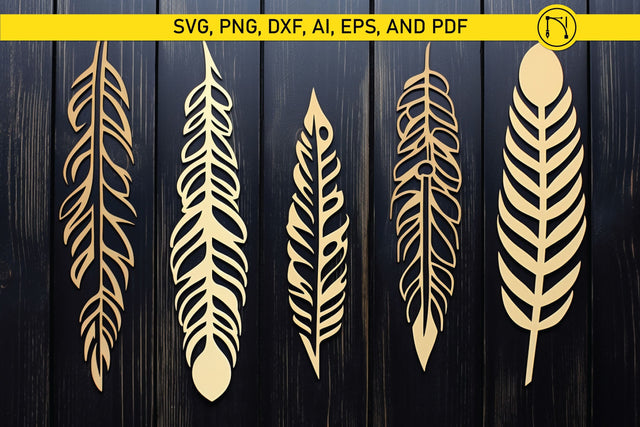Laser/Paper Cut Feather SVG Bundle SVG MD JOYNAL ABDIN 