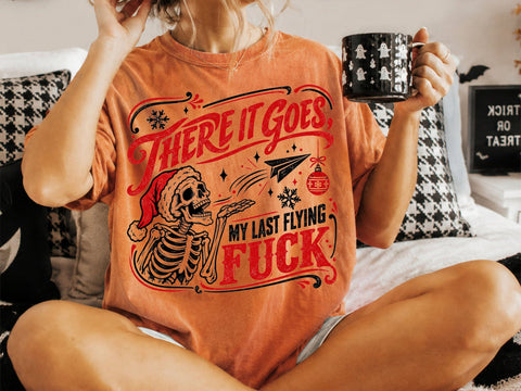 Last Flying Fuck Christmas Skeleton PNG SVG DesignDestine 