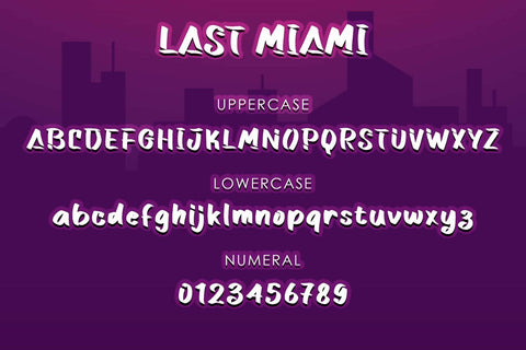 Last Miami Font Prasetya Letter 