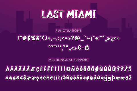 Last Miami Font Prasetya Letter 