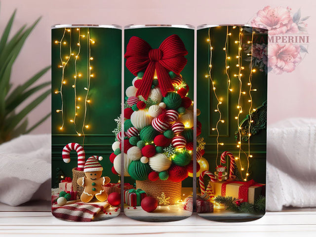 Latch Hook Christmas Tree Tumbler, Christmas Tree Knit Wrap, Cozy Holiday Sublimation Design, Handmade Yarn Cup, 20Oz Skinny Tumbler Wrap, Festive Knit Christmas Mug, Rustic Holiday Design Sublimation Li Zamperini 