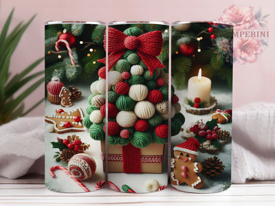Latch Hook Christmas Tree Tumbler, Christmas Tree Knit Wrap, Cozy Holiday Sublimation Design, Handmade Yarn Cup, 20Oz Skinny Tumbler Wrap, Festive Knit Christmas Mug, Rustic Holiday Design Sublimation Li Zamperini 