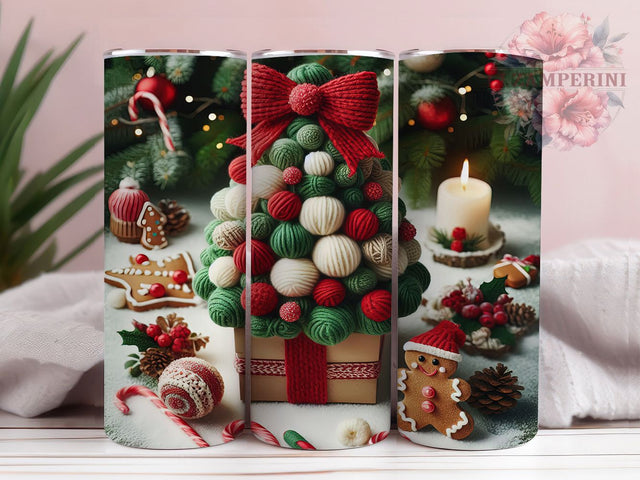 Latch Hook Christmas Tree Tumbler, Christmas Tree Knit Wrap, Cozy Holiday Sublimation Design, Handmade Yarn Cup, 20Oz Skinny Tumbler Wrap, Festive Knit Christmas Mug, Rustic Holiday Design Sublimation Li Zamperini 