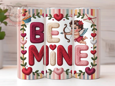Latch Hook Coquette Valentine Tumbler, Coquette Bow Wrap, Be Mine Love Cup, 20oz Sublimation Wrap, Stylish Valentine Design Tumbler, Artistic Yarn Heart Cup, Whimsical Coquette Valentine Theme Wrap Sublimation Lara' s Designs 