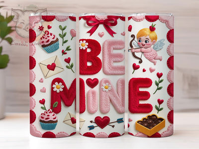 Latch Hook Coquette Valentine Tumbler, Coquette Bow Wrap, Be Mine Love Cup, 20oz Sublimation Wrap, Stylish Valentine Design Tumbler, Artistic Yarn Heart Cup, Whimsical Coquette Valentine Theme Wrap Sublimation Lara' s Designs 