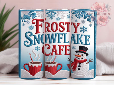 Latch Hook Snowman Christmas Tumbler, Snowman Christmas Wrap, Cozy Holiday Sublimation Design, Handmade Yarn Cup, 20Oz Skinny Tumbler Wrap, Festive Knit Snowman Mug, Rustic Christmas Design Sublimation Li Zamperini 